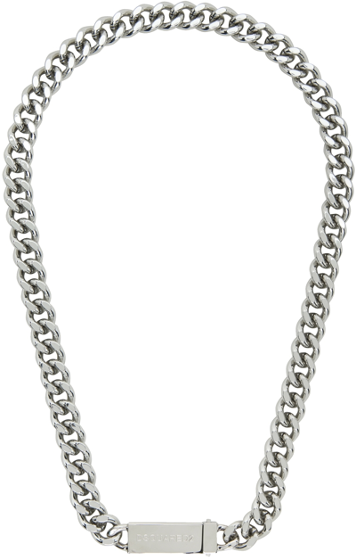 Shop Dsquared2 Silver Couch Talks Chained Choker Necklace In F124 Palladium