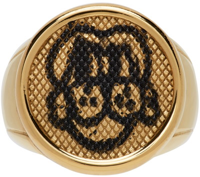 Shop Givenchy Gold Chito Edition Dog Tag Ring In 710 Golden