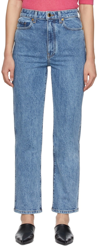 Shop Khaite Blue Abigail Jeans In 077 Lakeland Stretch