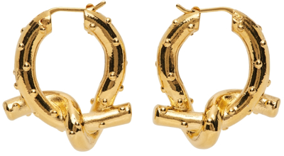 Shop Acne Studios Gold Axelia Knot Earrings In 290 Gold