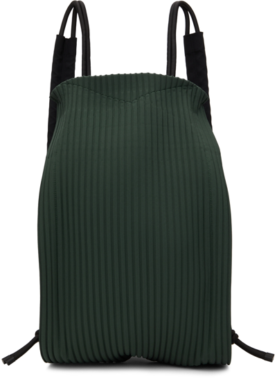 Shop Issey Miyake Green Pleats Backpack In 62-green