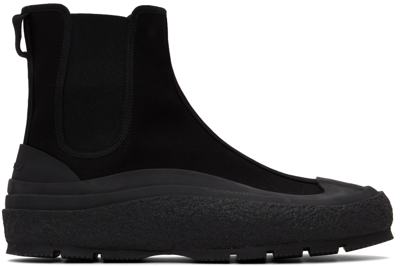 Shop Jil Sander Black Chelsea Boot Sneakers In 001 - Black