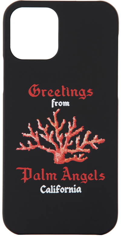 Palm Angels Black Coral Iphone 12 Pro Max Case In Black Red