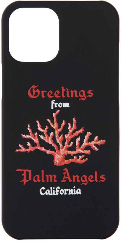 Palm Angels Black Coral Iphone 12 Pro Max Case In Black Red