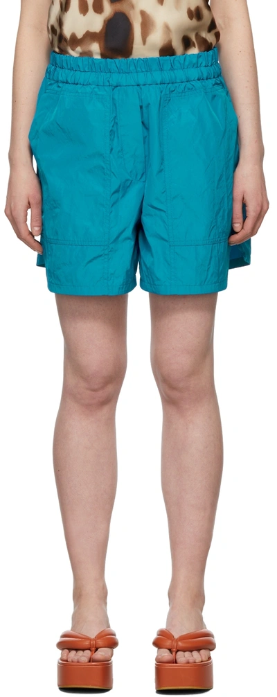 Shop Dries Van Noten Blue Pool Shorts In 504 Blue