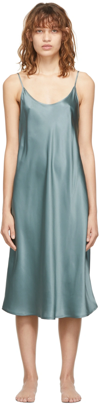 Shop La Perla Green Slip Mid-length Dress In Q340 Frosty