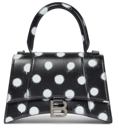 Shop Balenciaga Hourglass Small Polka-dot Leather Shoulder Bag