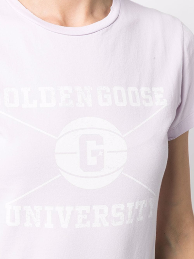 Shop Golden Goose T-shirts And Polos In Lavander Fog  White