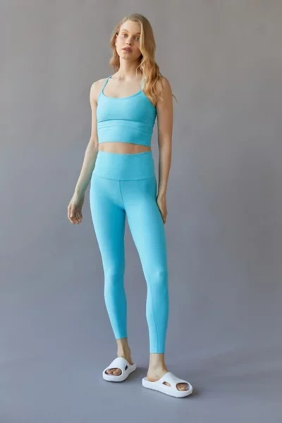 Shop Beyond Yoga Caught In The Midi Space-dye High Waisted Legging In Sapphire
