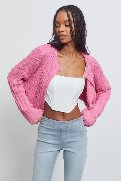 Fuzzy open front cardigan cheap