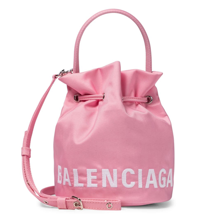 Balenciaga Pink Ladies Wheel Xs Drawstring Bucket Bag