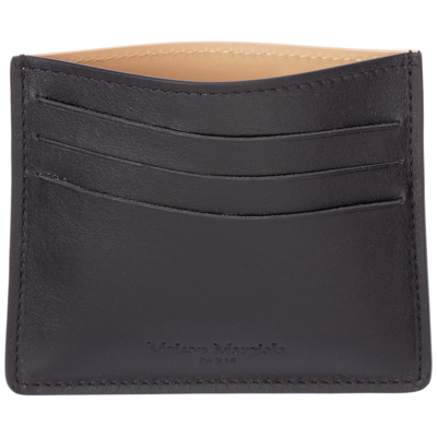 Shop Maison Margiela Men's Genuine Leather Credit Card Case Holder Wallet In Black