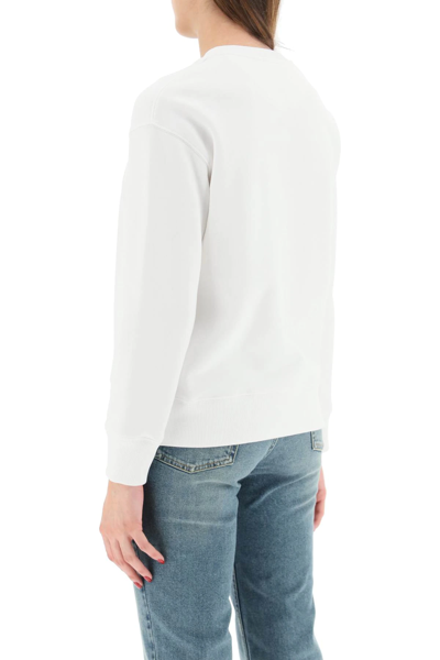 Shop Valentino Sweatshirt With Laminated Embossed Logo In White