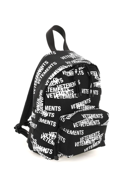 Shop Vetements Logo Print Mini Backpack In Black,white