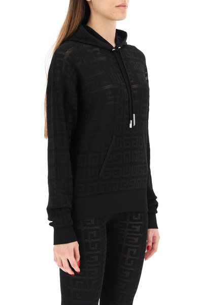 Shop Givenchy Jacquard 4g Hoodie In Black