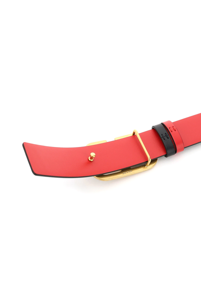 Shop Valentino Vlogo Signature Reversible Belt In Black,red