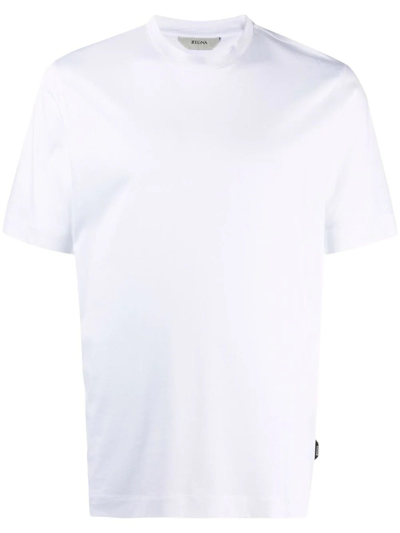 Shop Z Zegna White Mock Neck T Shirt In Bianca