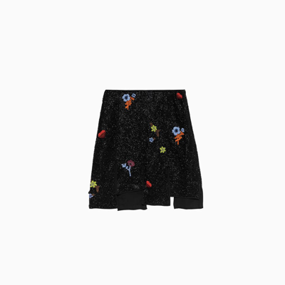 Shop Ganni Beads Skirt F6656 In 099