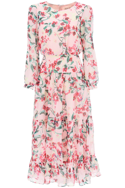 Shop Saloni Isabel Dress In Sugar Blossom (pink)