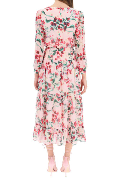 Shop Saloni Isabel Dress In Sugar Blossom (pink)