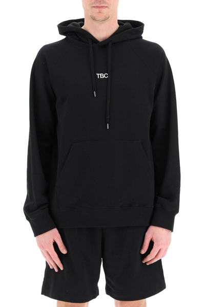 14 Bros Logo Embroidery Hoodie In Nero (black)
