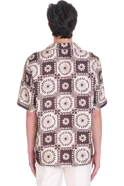 Shop Nanushka Bodil Shirt In Brown Silk