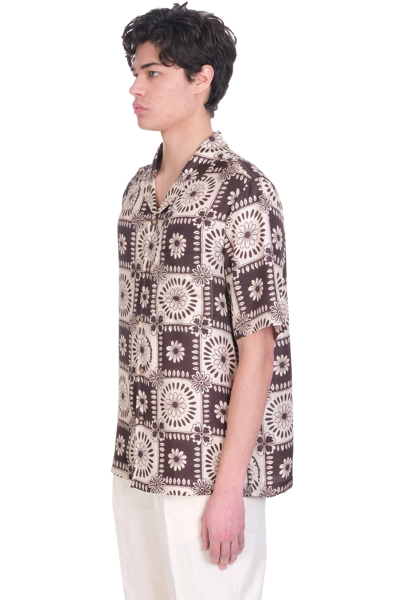 Shop Nanushka Bodil Shirt In Brown Silk