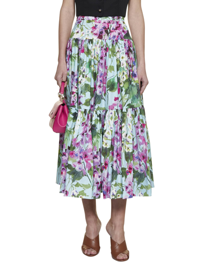 Shop Dolce & Gabbana Skirt In Campanule Fdo