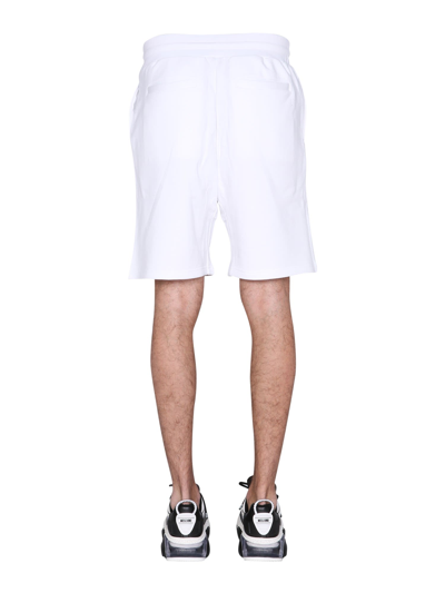 Shop Moschino Double Question Mark Shorts In Bianco
