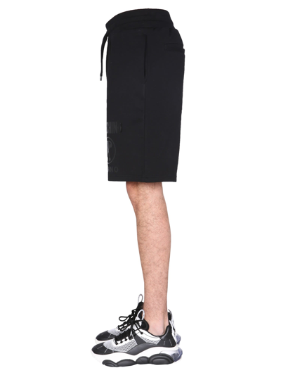 Shop Moschino Double Question Mark Shorts In Nero