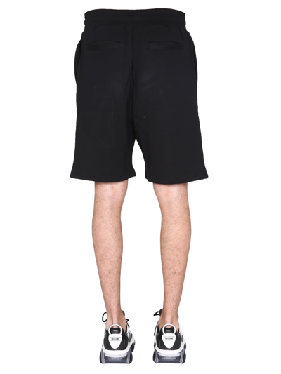 Shop Moschino Double Question Mark Shorts In Nero