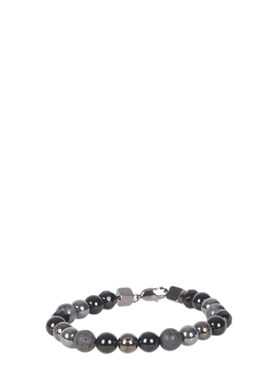 Shop Northskull Bracelet With Multicolored Gems And Beads With Arrow In Nero