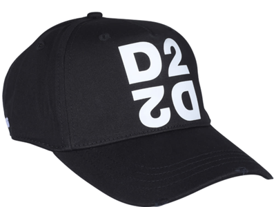 Shop Dsquared2 D2 Logo Baseball Cap In Black