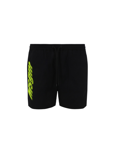 Shop Msgm Swim Shorts In Black