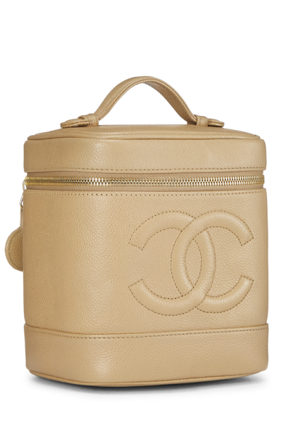 Pre-owned Chanel Beige Caviar Timeless Vanity