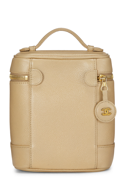 Pre-owned Chanel Beige Caviar Timeless Vanity