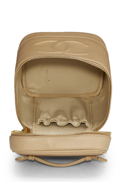 Pre-owned Chanel Beige Caviar Timeless Vanity