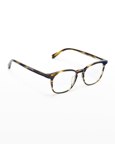 Shop Eyebobs Boardroom Oversized Square Acetate Reader Glasses In Brown Demi Stripe