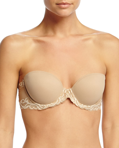 Shop Natori Feathers Strapless Plunge Bra In Cafe