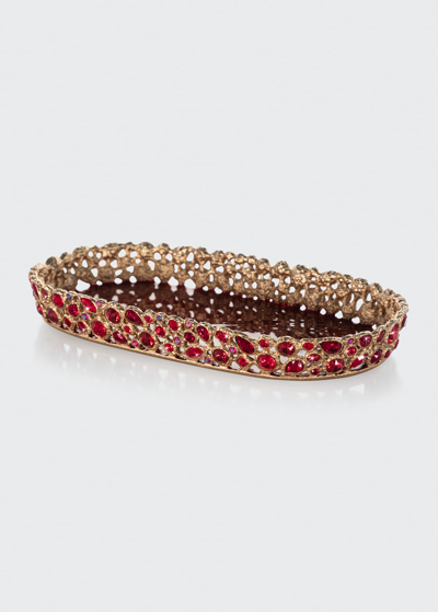 Shop Jay Strongwater Ruby Bejeweled Tray