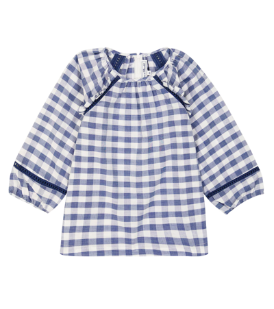 Tartine Et Chocolat Checked Cotton Blouse In Blanc