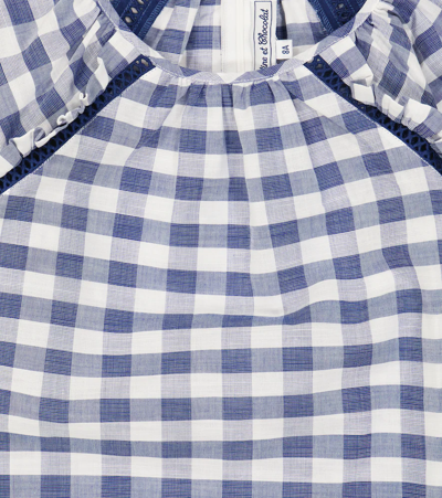 Tartine Et Chocolat Checked Cotton Blouse In Blanc