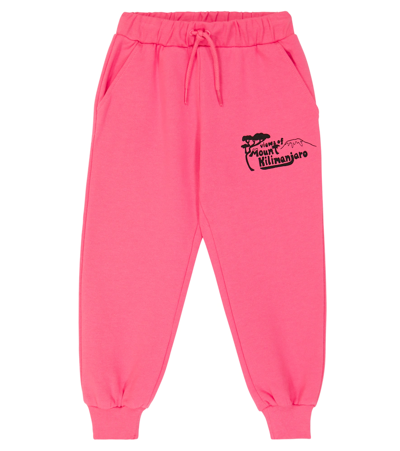 Mini Rodini Kids' Mt. Kilimanjaro Printed Cotton Sweatpants In Pink |  ModeSens