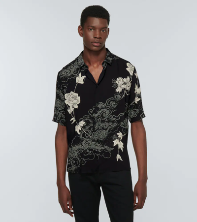 Shop Saint Laurent Short-sleeved Shirt In Noir Craie