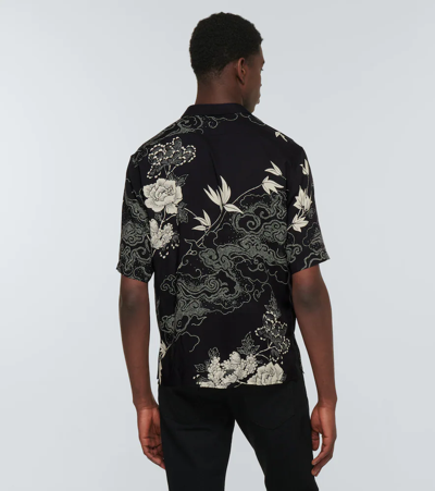 Shop Saint Laurent Short-sleeved Shirt In Noir Craie