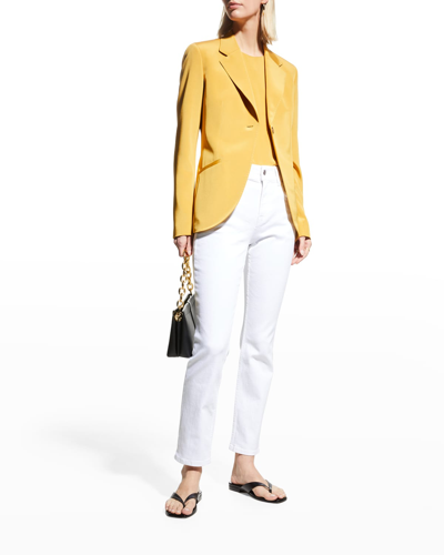 Shop Lafayette 148 Fae Single-breasted Blazer In Spiced Honey