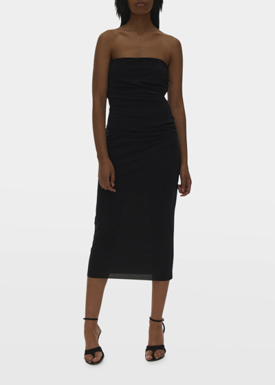 Shop Helmut Lang Twisted Crepe Dress In Bslt Black