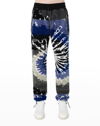 Shop Amiri Men's Tie-dye Swirl Fleece Jogger Pants In Blue Bla