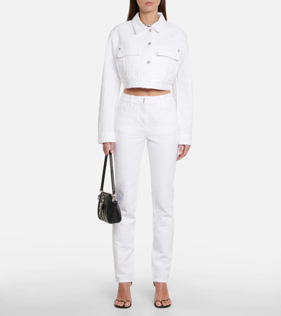 Shop Givenchy 4g Denim Jacket In White