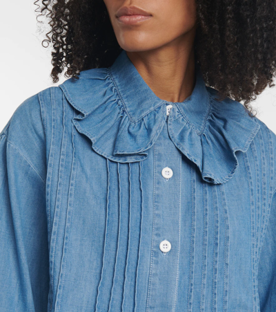 Shop See By Chloé Denim Blouse In Eternal Blue